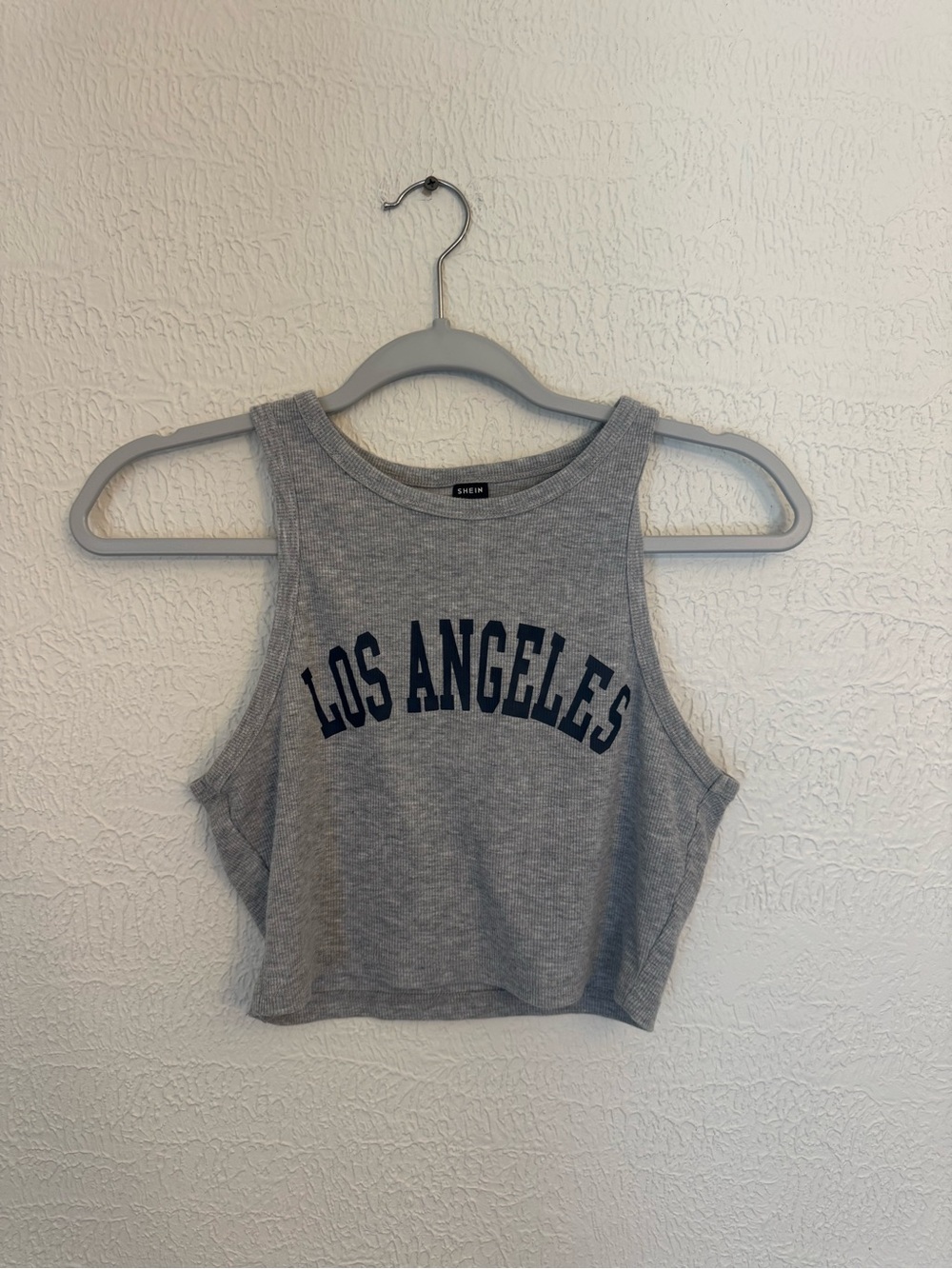 SHEIN Gray Cropped 'Los Angeles' Tank